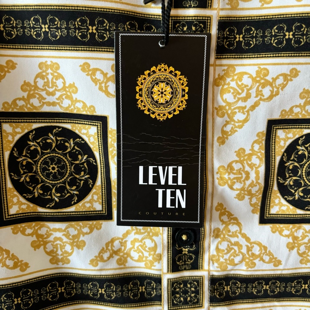 LEVEL TEN Men's Long Sleeve Versace Vibe Button Up Shirt--M - Picture 9 of 16
